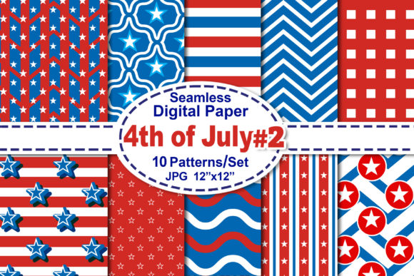 4th of July Seamless Digital Pattern V.2: A Creative Resource for Patriotic Projects