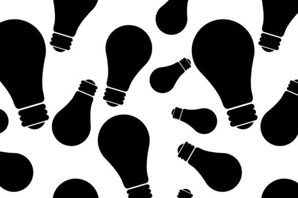 Bulbs Silhouette Seamless Pattern Design