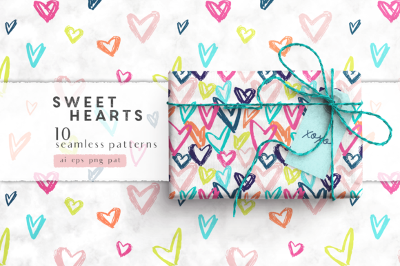 Candy Hearts Seamless Vector Pattern