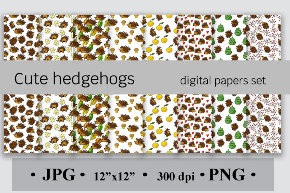 Cute Hedgehogs Digital Papers Set: A Creative Resource for Modern Designers