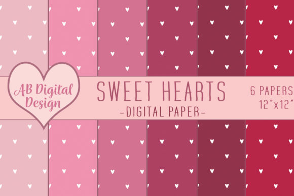 Cute Pink Valentine Hearts Digital Paper: A Romantic Addition to Your Creative Projects