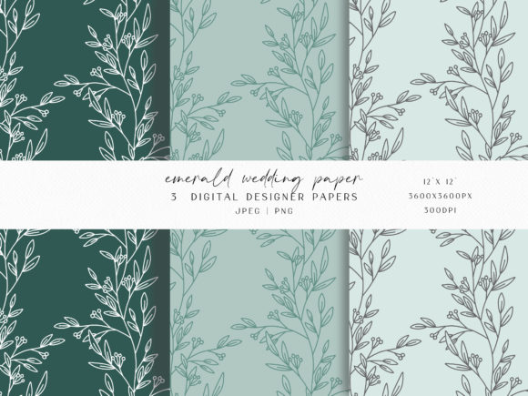 Emerald Wedding Digital Paper: A Stunning Addition to Your Creative Projects
