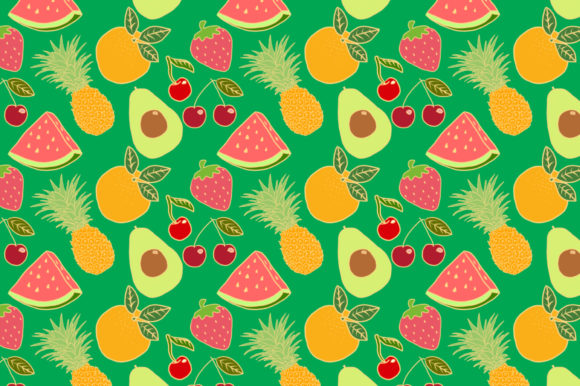 Fruits Pattern Background Digital Paper for Creative Projects
