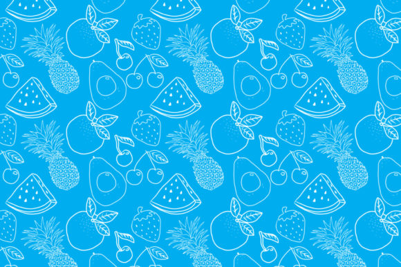 Fruits Pattern Blue Background Design: A Vibrant Addition to Your Creative Toolkit