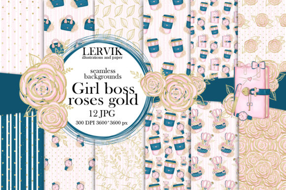 Girl Roses Digital Paper, Planner Girl: A Versatile Tool for Creative Projects