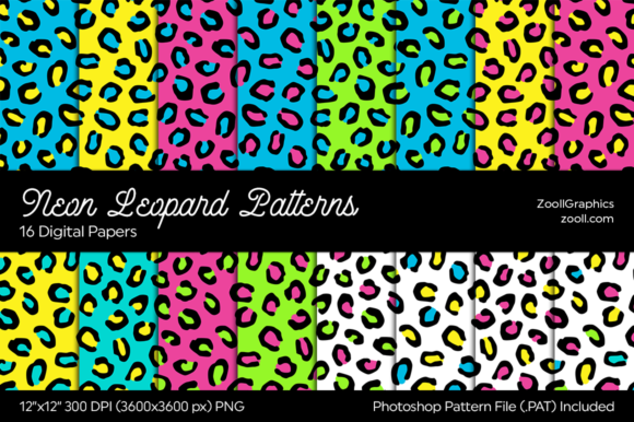 Neon Leopard Digital Papers: A Vibrant Addition to Your Creative Projects