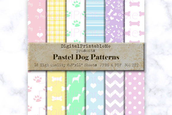 Pastel Dog Mix Digital Paper Set Rainbow: A Versatile Creative Resource for Modern Makers
