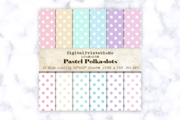 Pastel Polka Dot Digital Paper, Dot