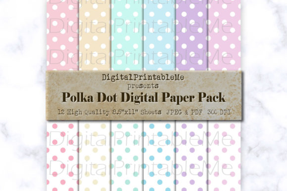 Pastel Polka Dot Digital Paper Pattern