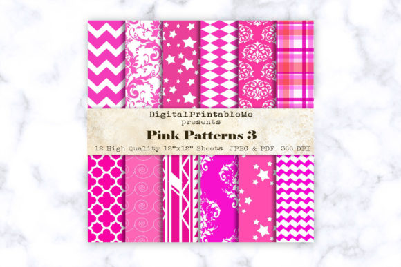 Pink Pattern Digital Paper White Fuchsia: A Creative Resource for Every Project