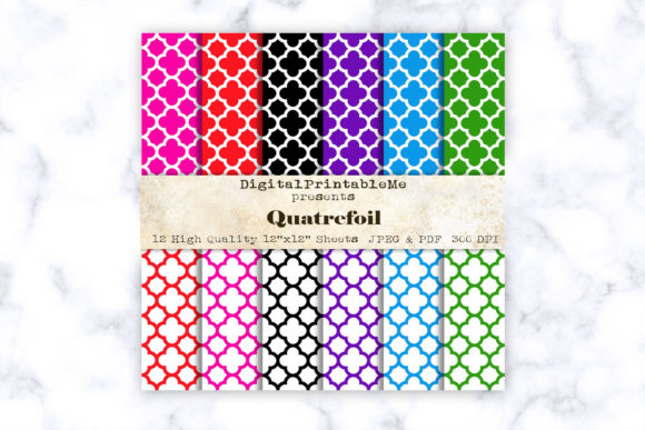Quartefoil Digital Paper, 12 Scrapbook: A Versatile Resource for Creative Projects
