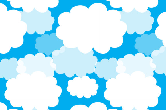 Seamless Clouds Pattern Blue Background
