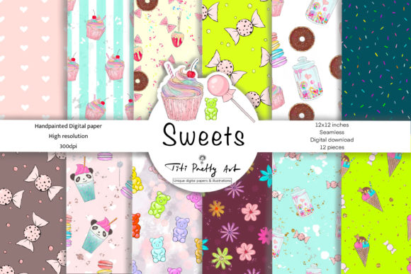 Seamless Sweets Digital Paper, Candies: A Versatile Tool for Creative Projects