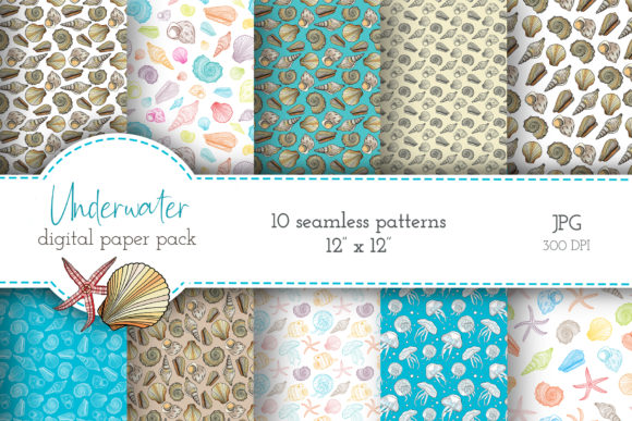 Underwater Seamless Digital Paper Pack: A Creative Resource for Nautical Enthusiasts
