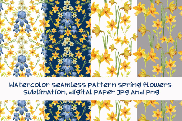 Watercolor Pattern Spring Flowers: A Versatile Digital Design for Creative Projects