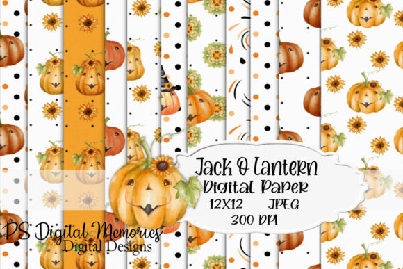 Watercolor Pumpkin Jack O Lantern Paper for Autumn Creativity
