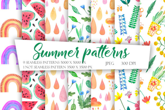 Watercolor Summer Prints Seamless Pattern: A Versatile Design for Creative Projects