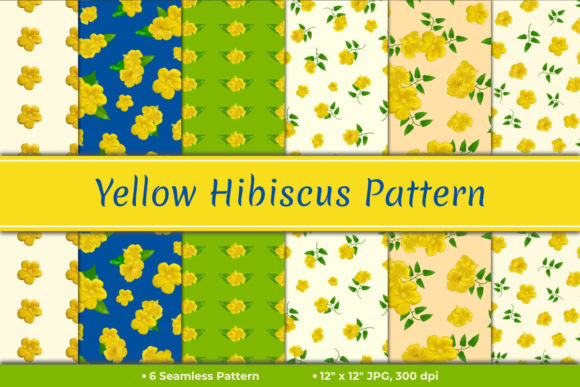 Yellow Hibiscus Pattern for Creative Projects